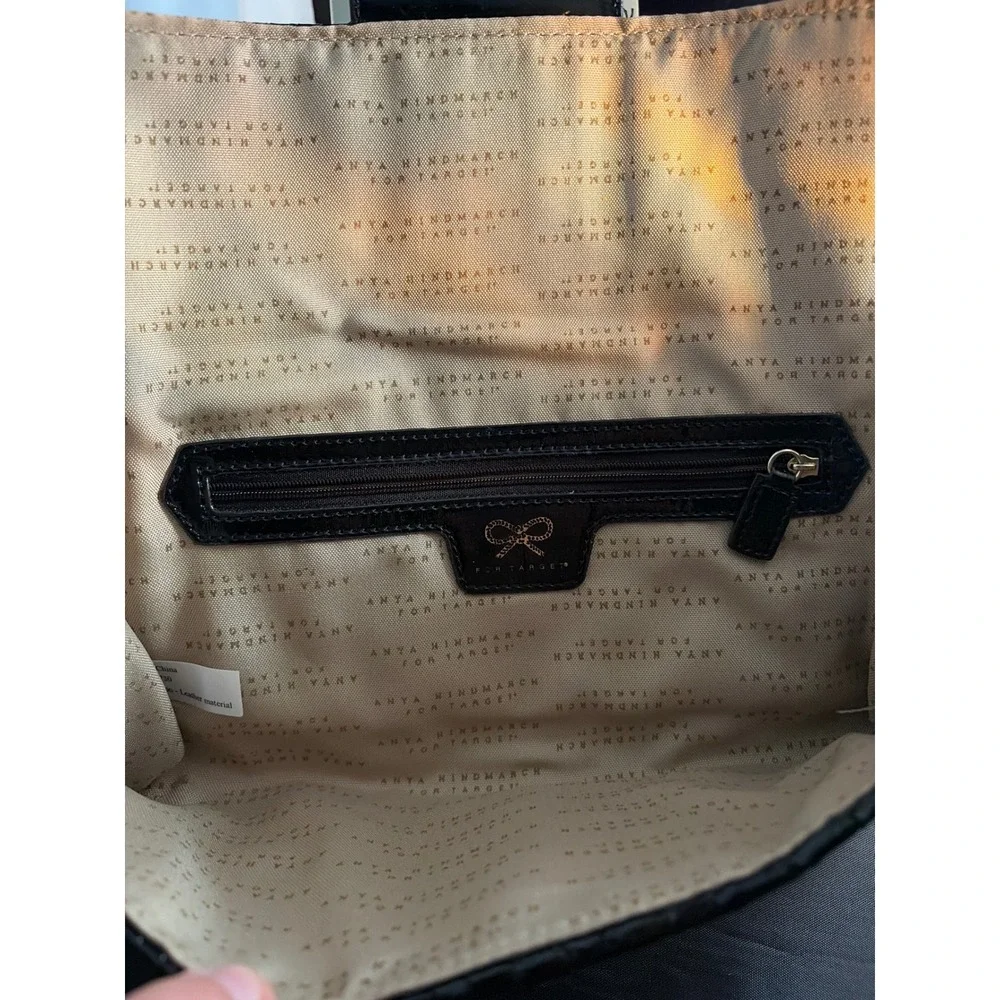 Anya‎ Hindmarch for Target Black Faux Leather Snakeskin Trim Buckle Clutch Bag